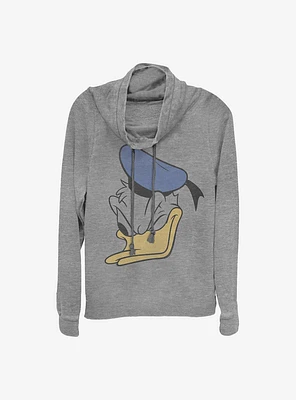 Disney Donald Duck Face Cowlneck Long-Sleeve Girls Top