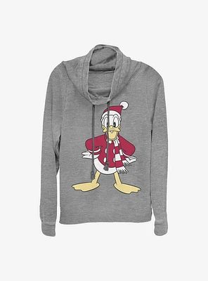 Disney Donald Duck Holiday Hat Cowlneck Long-Sleeve Girls Top