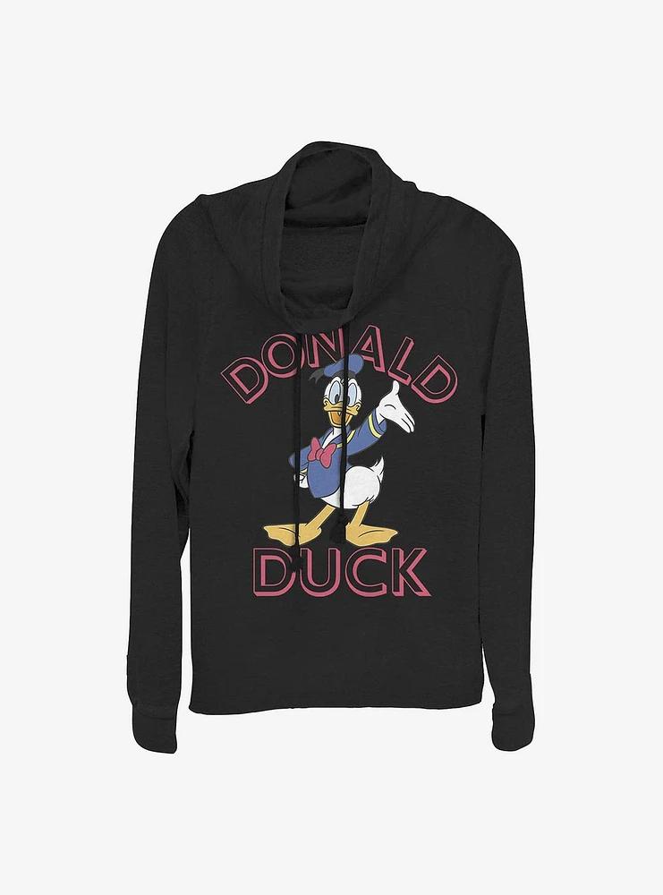 Disney Donald Duck Hello Cowlneck Long-Sleeve Girls Top