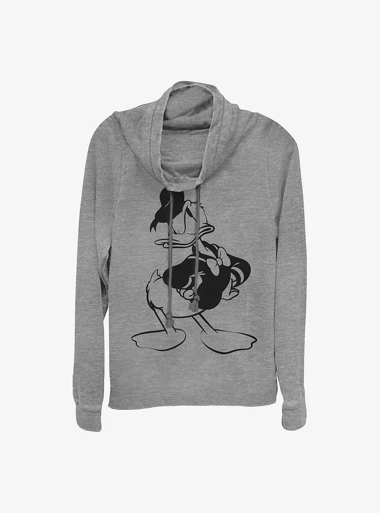 Disney Donald Duck Old Print Cowlneck Long-Sleeve Girls Top