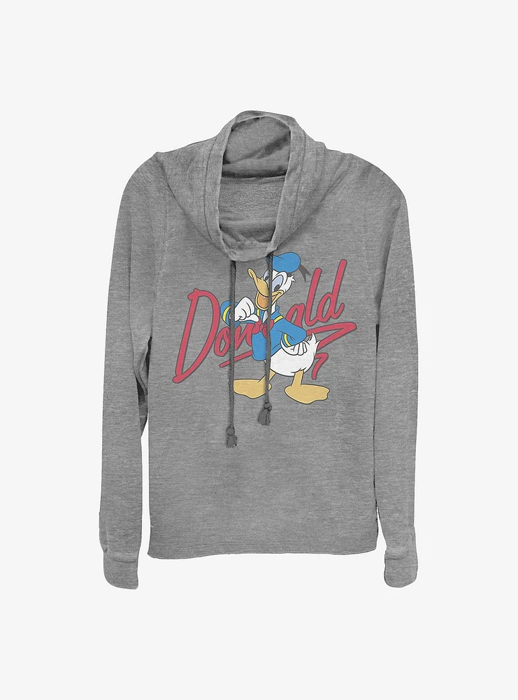 Disney Donald Duck Signature Cowlneck Long-Sleeve Girls Top