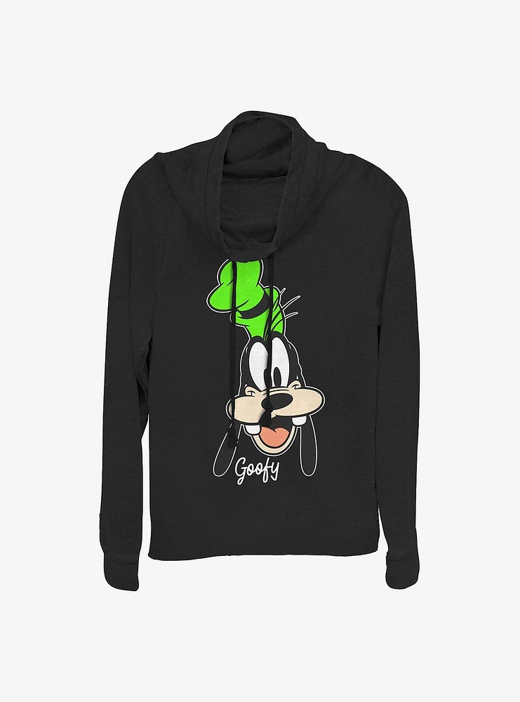 Disney Goofy Big Face Cowlneck Long-Sleeve Girls Top