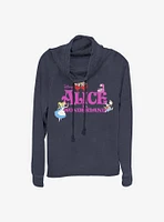 Disney Alice Wonderland Cowlneck Long-Sleeve Girls Top