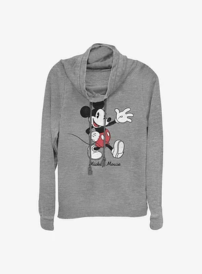 Disney Mickey Mouse Cowlneck Long-Sleeve Girls Top