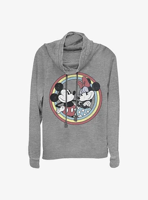 Disney Mickey Mouse Minnie Circle Cowlneck Long-Sleeve Girls Top