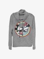 Disney Mickey Mouse Minnie Circle Cowlneck Long-Sleeve Girls Top