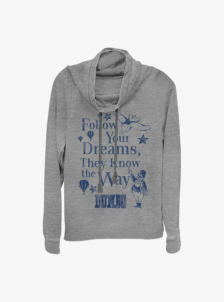 Disney Dumbo Follow Your Dreams Cowlneck Long-Sleeve Girls Top