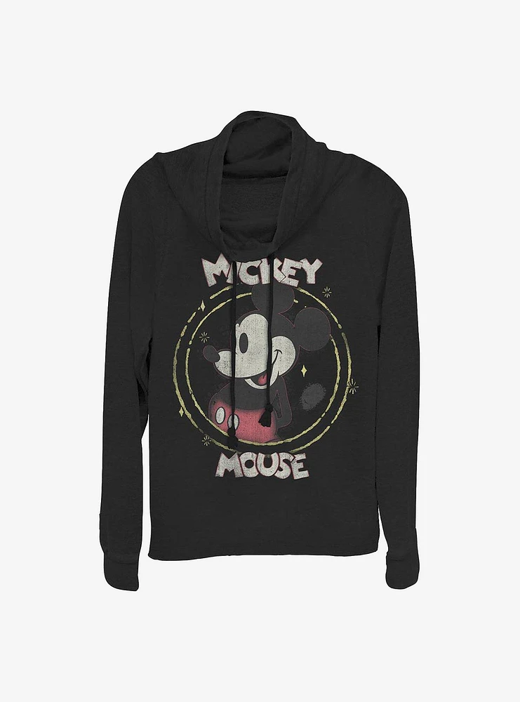 Disney Mickey Mouse Happy Cowlneck Long-Sleeve Girls Top