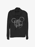 Disney Mickey Mouse Hello Folks Cowlneck Long-Sleeve Girls Top