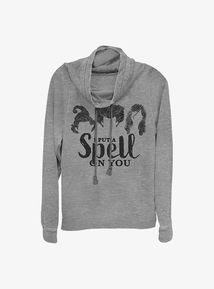 Disney Hocus Pocus Hair Silhoutte Spell Cowlneck Long-Sleeve Girls Top