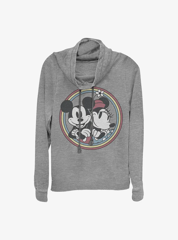 Disney Mickey Mouse Retro Minnie Cowlneck Long-Sleeve Girls Top