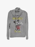 Disney Mickey Mouse Sketch Cowlneck Long-Sleeve Girls Top