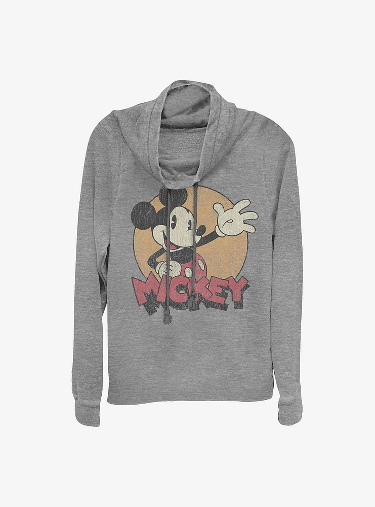 Disney Mickey Mouse Tried And True Cowlneck Long-Sleeve Girls Top