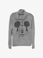 Disney Mickey Mouse Face Cowlneck Long-Sleeve Girls Top