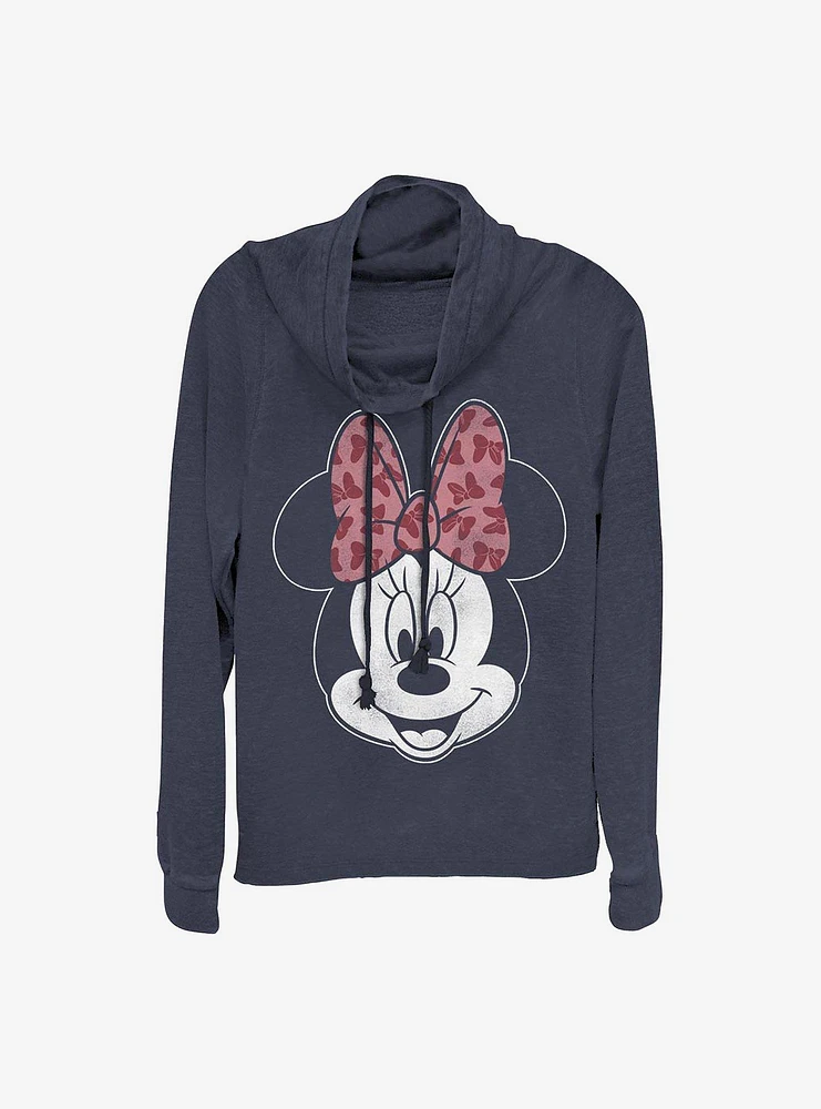 Disney Minnie Mouse Modern Inverse Cowlneck Long-Sleeve Girls Top