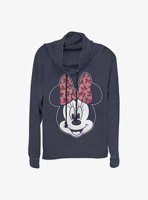 Disney Minnie Mouse Modern Inverse Cowlneck Long-Sleeve Girls Top