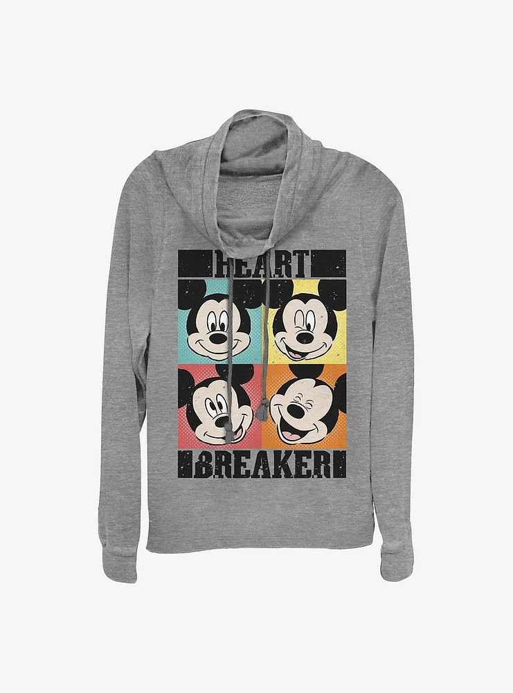 Disney Mickey Mouse Heart Breaker Cowlneck Long-Sleeve Girls Top