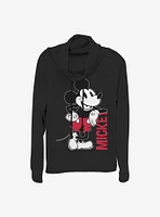 Disney Mickey Mouse Leaning Cowlneck Long-Sleeve Girls Top