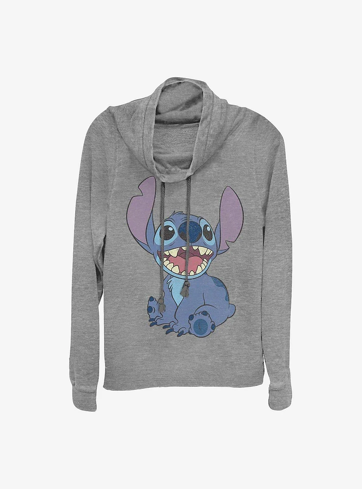 Disney Lilo & Stitch Basic Happy Cowlneck Long-Sleeve Girls Top