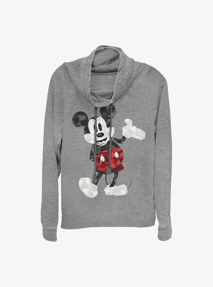 Disney Mickey Mouse Poly Cowlneck Long-Sleeve Girls Top