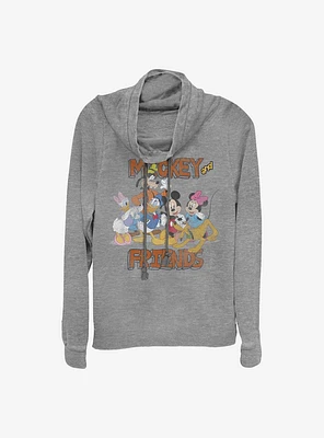 Disney Mickey Mouse And Friends Besties Cowlneck Long-Sleeve Girls Top