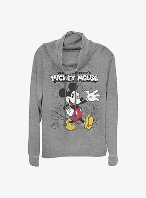 Disney Mickey Mouse Sketchbook Cowlneck Long-Sleeve Girls Top