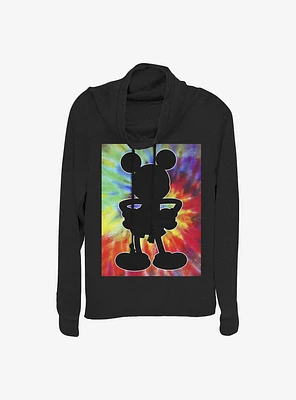 Disney Mickey Mouse Tie-Dye Cowlneck Long-Sleeve Girls Top