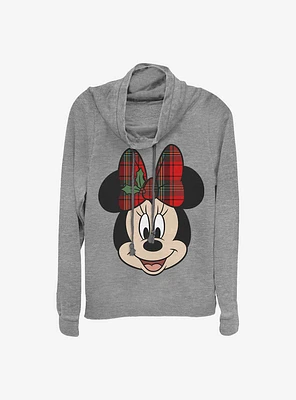 Disney Minnie Mouse Big Holiday Cowlneck Long-Sleeve Girls Top