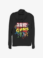 Marvel Avengers Ace Team Cowlneck Long-Sleeve Girls Top