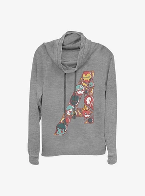 Marvel Avengers Avenger Cuties Cowlneck Long-Sleeve Girls Top