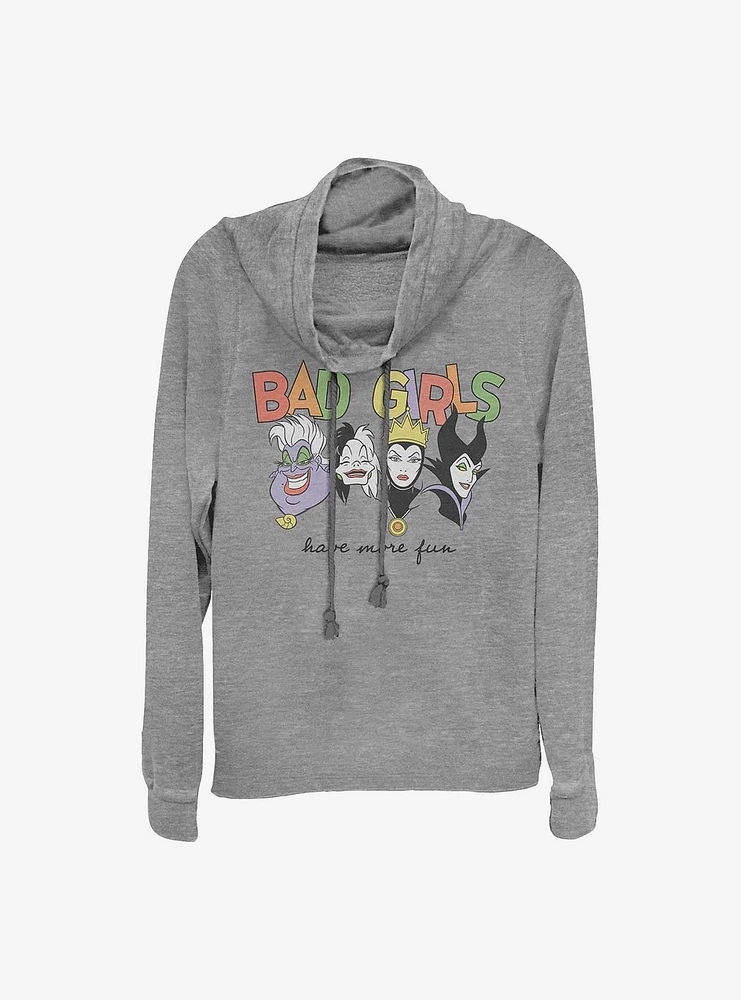 Disney Villains Bad Girls Fun Cowlneck Long-Sleeve Top