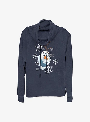 Disney Frozen Olaf Snowflake Cowlneck Long-Sleeve Girls Top