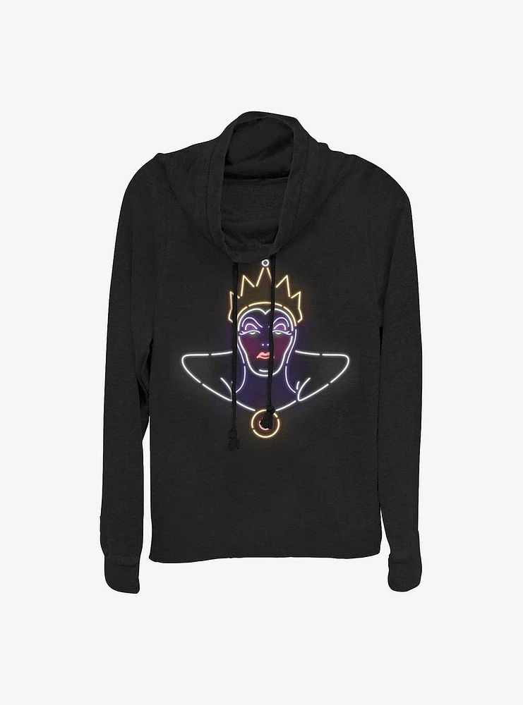 Disney Villains Neon Evil Queen Cowlneck Long-Sleeve Girls Top