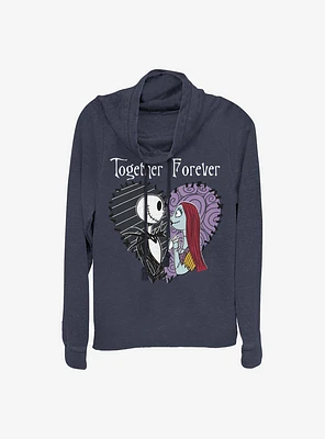 The Nightmare Before Christmas Jack & Sally Together Forever Cowlneck Long-Sleeve Girls Top