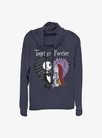 The Nightmare Before Christmas Jack & Sally Together Forever Cowlneck Long-Sleeve Girls Top