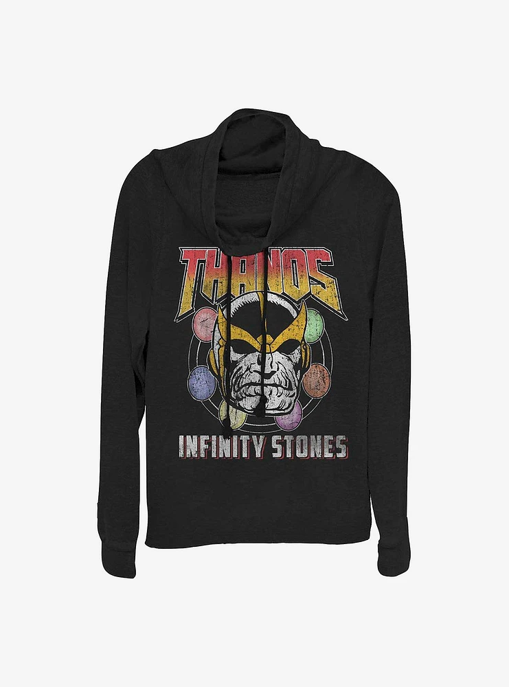 Marvel Avengers Thanos Stones Cowlneck Long-Sleeve Girls Top