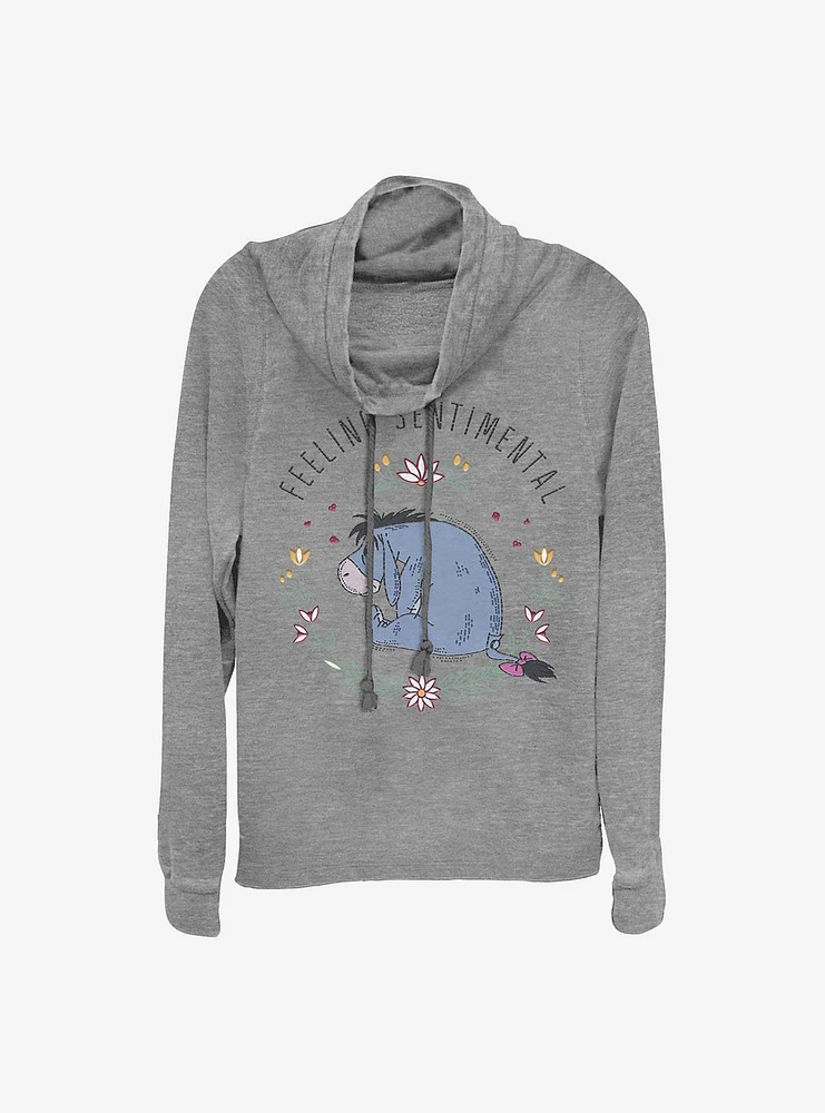 Disney Winnie The Pooh Eeyore Flowers Cowlneck Long-Sleeve Girls Top