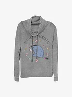 Disney Winnie The Pooh Eeyore Flowers Cowlneck Long-Sleeve Girls Top