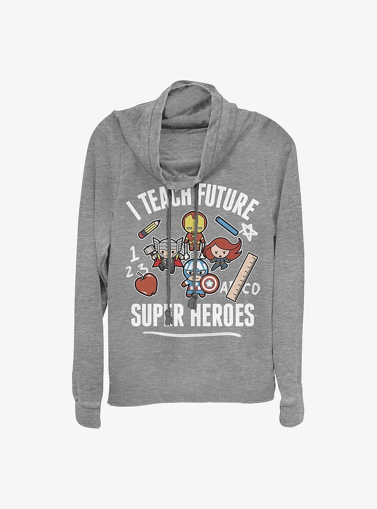 Marvel Avengers Teach Future Supers Cowlneck Long-Sleeve Girls Top