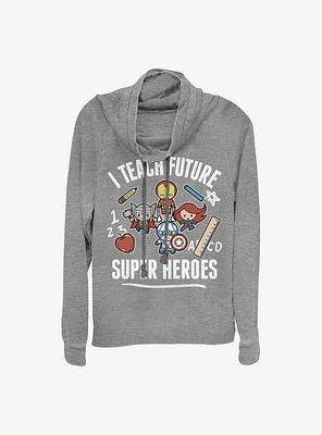 Marvel Avengers Teach Future Supers Cowlneck Long-Sleeve Girls Top