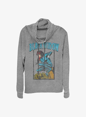 Marvel Black Widow Keeping The City Safe Cowlneck Long-Sleeve Girls Top