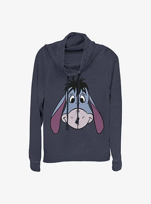 Disney Winnie The Pooh Eeyore Big Face Cowlneck Long-Sleeve Girls Top