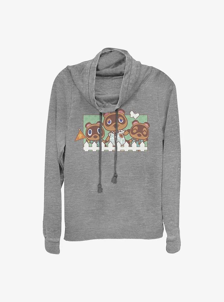 Nintendo Animal Crossing Nook Family Cowlneck Long-Sleeve Girls Top