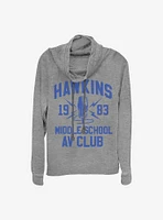 Stranger Things Hawkins A.V. Club Cowlneck Long-Sleeve Girls Top