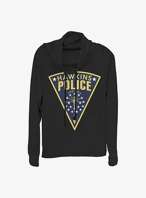 Stranger Things Hawkins Police Seal Cowlneck Long-Sleeve Girls Top