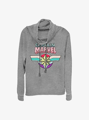 Marvel Captain Logo Cowlneck Long-Sleeve Girls Top