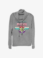 Marvel Captain Logo Cowlneck Long-Sleeve Girls Top