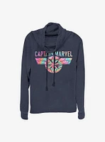 Marvel Captain Tie Dye Cowlneck Long-Sleeve Girls Top