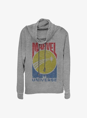 Marvel Logo Cowlneck Long-Sleeve Girls Top