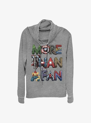 Marvel Fan Letters Cowlneck Long-Sleeve Girls Top